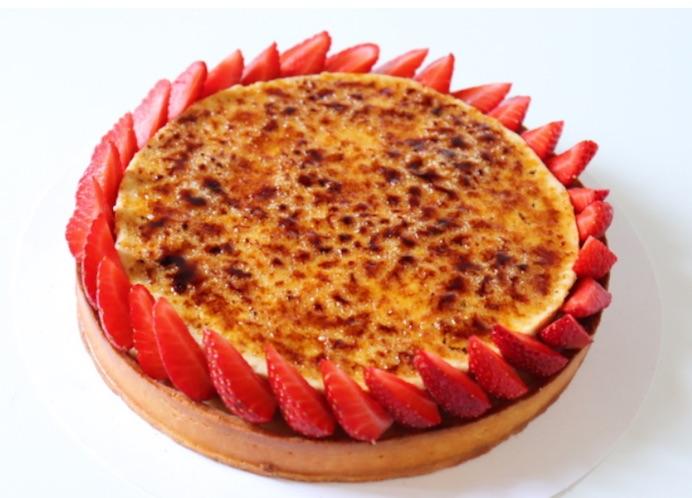 Tarte aux fraises cre me bru le e